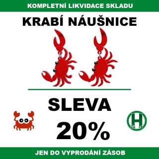 SLEVA 20 % NA KRABÍ NÁUŠNICE - JEN DO VYPRODÁNÍ ZÁSOB https://www.help-man.cz/ostatni/nausnice-krab-cerveny-prusvitny/ V...